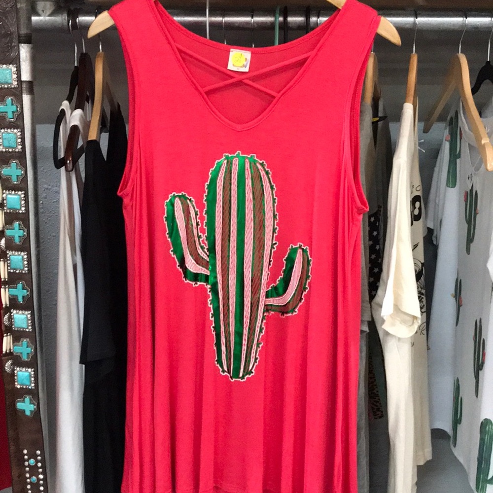 Pink cactus tank